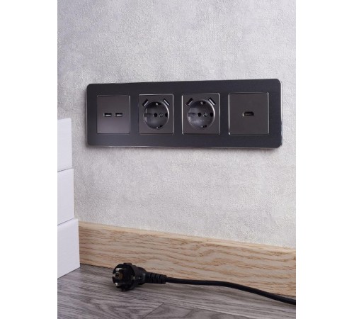 BRITE Рамка 4-ая РУ-4-1-Бр металл титан RE  BR-M42-M-01-K48  IEK