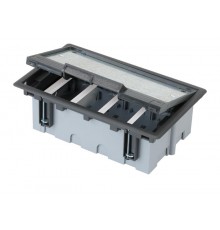 Simon Connect Люк в пол на 4 S-модуля (8 модулей К45), глубина 90-120мм, фальшпол, серый  SF410-1  Simon