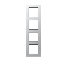 Рамка для вертикальной и горизонтальной установки, 4 поста; термопласт; алюминий; A550  A5584BFAL  Jung