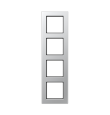 Рамка для вертикальной и горизонтальной установки, 4 поста; термопласт; алюминий; A550  A5584BFAL  Jung