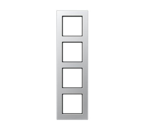 Рамка для вертикальной и горизонтальной установки, 4 поста; термопласт; алюминий; A550  A5584BFAL  Jung