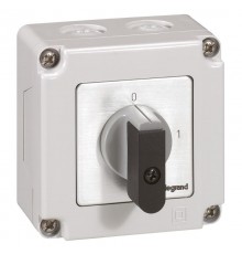 Переключатель - положение вкл/откл - PR 12 - 2П - 2 контакта - в коробке 76x76 мм  027711  Legrand