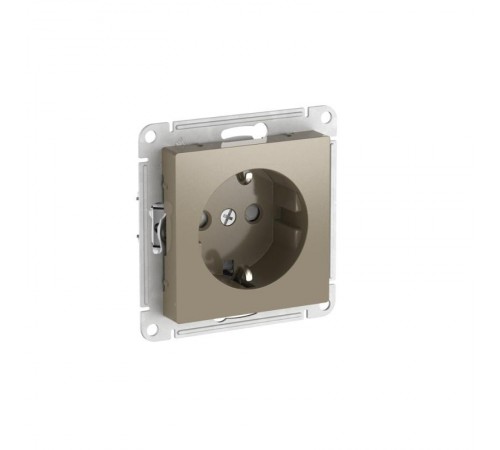 AtlasDesign Шампань Розетка с заземлением со шторками, 16А, механизм, быстрозажимные клеммы  ATN000545S  SE