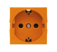 Розетка с з/к, со шторками (оранжевый) LK45 ( для выделения "чиcтого питания сети")  851112  Ecoplast