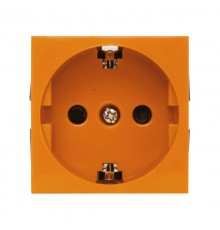 Розетка с з/к, со шторками (оранжевый) LK45 ( для выделения "чиcтого питания сети")  851112  Ecoplast