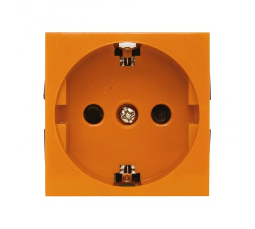 Розетка с з/к, со шторками (оранжевый) LK45 ( для выделения "чиcтого питания сети")  851112  Ecoplast