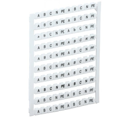 Маркеры для КВИ-4/16мм2 с символами "A, B, C, N, PE"  YZN30M-004-K00-A  IEK