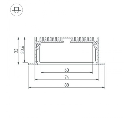 Профиль с экраном SL-LINIA88-F-2500 WHITE+OPAL  021373  Arlight