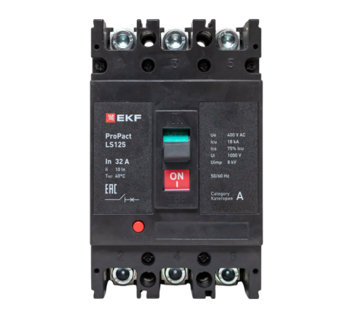 Выключатель автоматический LS125 18кА 3P 32А ProPact  mccb-125-18-3-32-ls  EKF