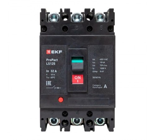 Выключатель автоматический LS125 18кА 3P 32А ProPact  mccb-125-18-3-32-ls  EKF