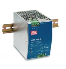 Источник питания на DIN-рейку 24 В,20 А,480 Вт, MEANWELL, I класс защиты, 85,5х125,2х128,5мм  NDR-480-24  VARTON