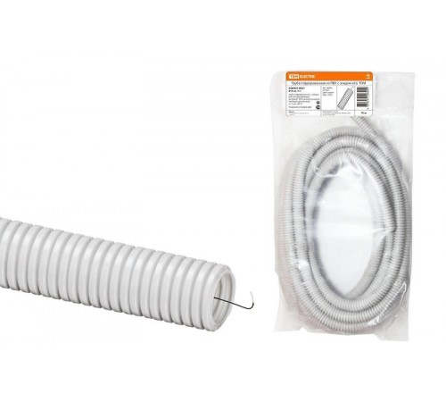 Труба гибкая гофрированная ПВХ d 25 с зондом (25 м) легкая  SQ0401-0023  TDM