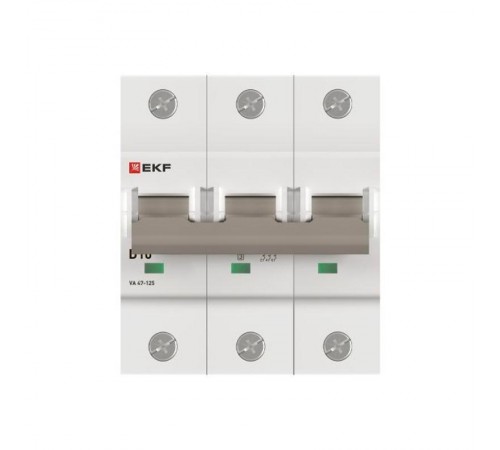 Выключатель автоматический ВА 47-125 3P 10А (D) 15кА PROXIMA   mcb47125-3-10D  EKF