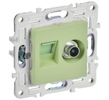 SKANDY Розетка двойная TV+RJ45 кат.6E SK-A15M мятный  SK-AK20-2-K06  IEK