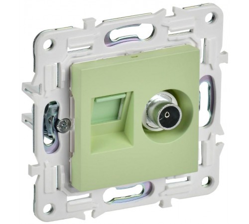 SKANDY Розетка двойная TV+RJ45 кат.5E SK-A14M мятный  SK-AK20-1-K06  IEK