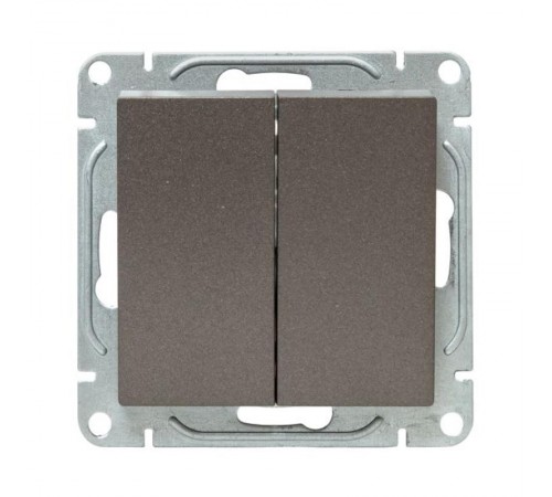 Механизм выключателя, двухклавишный, перекрёстный, мокко Эпика  UP1-SWM-22 EKF