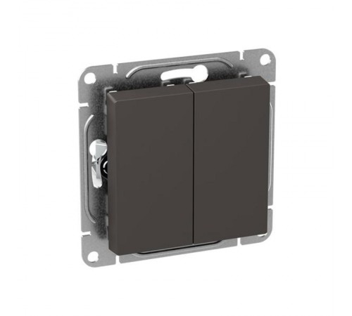 Механизм выключателя, двухклавишный, кнопочный, мокко Эпика  UP1-SWM-23 EKF