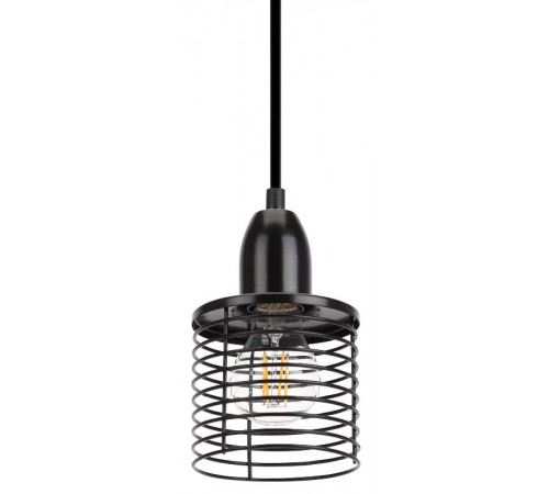 Светильник подвесной PL5 BK металл, E27, max 60W, d110 мм, черный  Б0037452  ЭРА