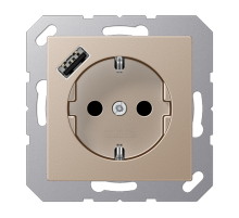 Розетка SCHUKO® с USB-зарядным устройством, тип А; термопласт; шампань  A1520-18ACH  Jung