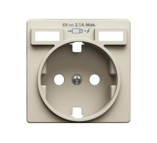 Накладка для розетки Schuko с зарядным устройством 2хUSB цвета слоновая кость S82  8200049-031  Simon