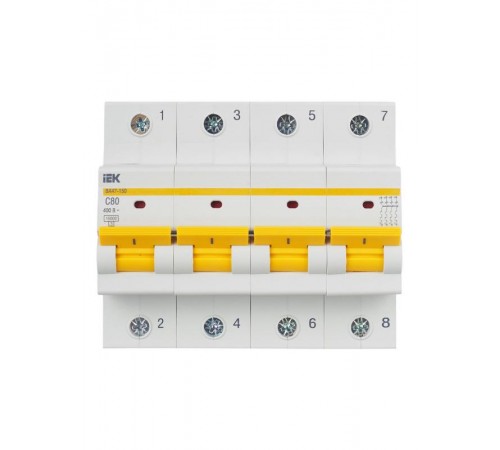 Выключатель автоматический четырехполюсный ВА47-150 80А C 15кА KARAT  MVA50-4-080-C  IEK