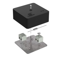 Коробка огнестойкая для кабель-канала 40-0450-FR2.5-4-П Е15-Е120 с термопредохранителем RAL9005 75х75х30 (87 шт/кор) черная  40-0450-9005-FR2.5-4-П 