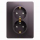 Glossa Сиреневый туман Розетка 2-ая с заземлением со шторками (в сборе)  GSL001426  SE