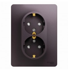 Glossa Сиреневый туман Розетка 2-ая с заземлением со шторками (в сборе)  GSL001426  SE