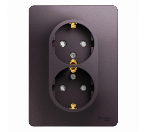 Glossa Сиреневый туман Розетка 2-ая с заземлением со шторками (в сборе)  GSL001426  SE