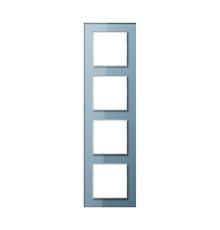 Рамка для вертикальной и горизонтальной установки, 4 поста; стекло; серо-голубой; A CREATION  AC584GLBLGR  Jung