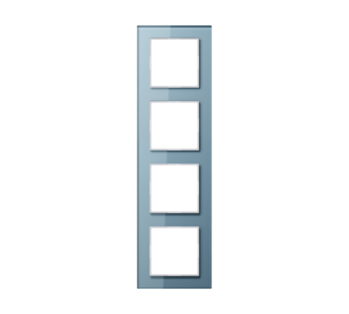 Рамка для вертикальной и горизонтальной установки, 4 поста; стекло; серо-голубой; A CREATION  AC584GLBLGR  Jung
