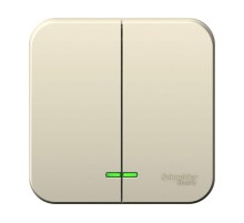 Blanca Молочный О/У с изолирующей пластиной Выключатель 2-клавишный с подсветкой 6А, 250B  BLNVA065112  SE