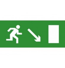 Эвакуационный знак ЭП06 Направо вниз 140x280 мм  ЭП06 140280  TechnoLux