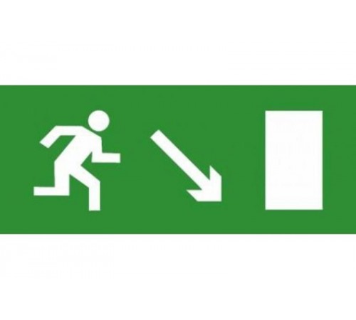 Эвакуационный знак ЭП06 Направо вниз 140x280 мм  ЭП06 140280  TechnoLux