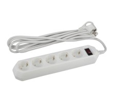 Сетевой фильтр USF-5es-5m-W   (белый) с заземл, 3x0,75мм2, с выкл, 5гн, 5м (20/500) Б0019738  ЭРА