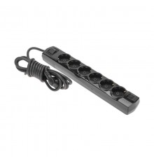 Удлинитель PREMIUM 6 гнезд, 3м, 3х1,5мм, с/з, с выключателем, черный  13-4119  REXANT