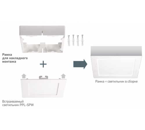 Рамка накладная для светильника LED PPL-SPW 18Вт  2857552  Jazzway