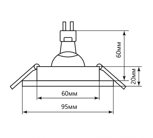 Светильник точечный встраиваемый под лампу GS-M388W MR16 50W G5.3 белый  28888  FERON