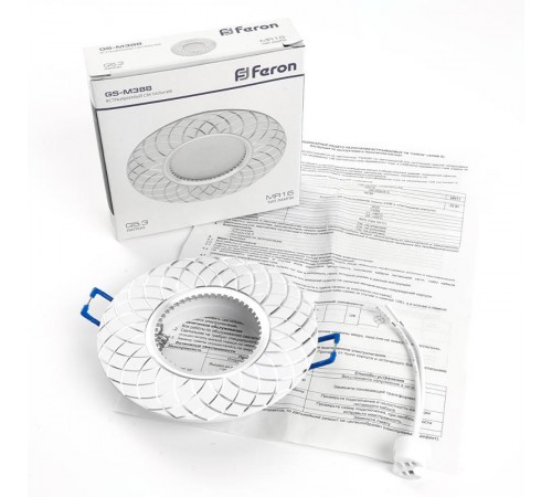 Светильник точечный встраиваемый под лампу GS-M388W MR16 50W G5.3 белый  28888  FERON