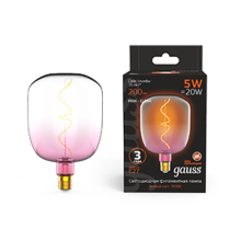 Лампа светодиодная LED Filament Flexible V140-DC Pink-Clear E27 5W 200lm 1800K 140*200mm 1/6  1010802105  Gauss