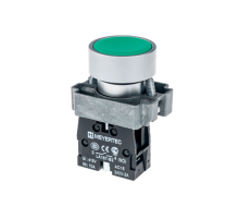 Кнопка плоская, зеленая, 1NO, металл MTB2-BAZ113  54245  ОВЕН