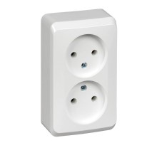 Этюд Белый О/У Розетка 2-ая без заземления без шторок  PA16-005B  SE