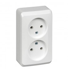 Этюд Белый О/У Розетка 2-ая без заземления без шторок  PA16-005B  SE