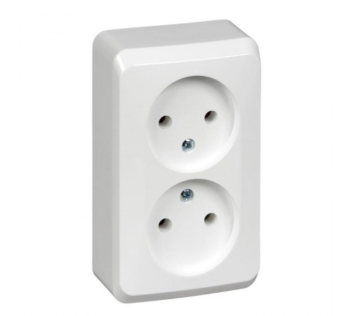 Этюд Белый О/У Розетка 2-ая без заземления без шторок  PA16-005B  SE