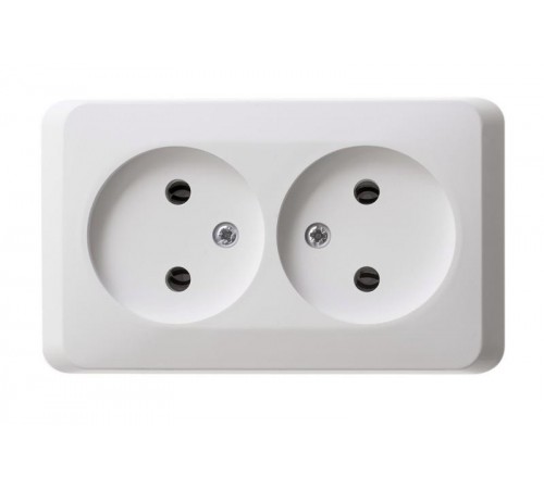 Этюд Белый О/У Розетка 2-ая без заземления без шторок  PA16-005B  SE