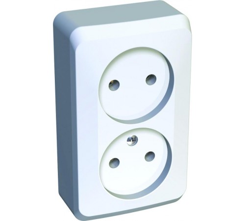 Этюд Белый О/У Розетка 2-ая без заземления без шторок  PA16-005B  SE