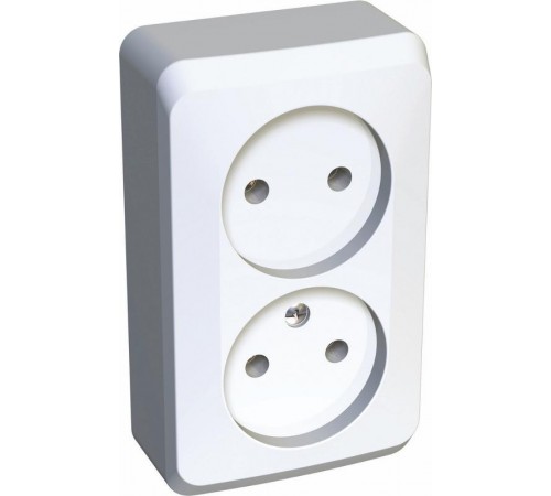 Этюд Белый О/У Розетка 2-ая без заземления без шторок  PA16-005B  SE