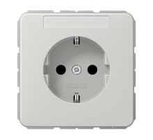 Штепсельная розетка SCHUKO 16A 250V~ с полем для надписи; светло-серая  CD1520NALG  Jung
