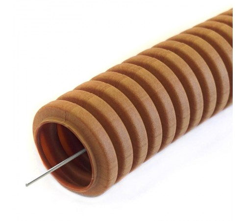 Труба гофрированная ПВХ легкая 350 Н бук д20 (100 м/уп) с/з   PR01.0033  Промрукав