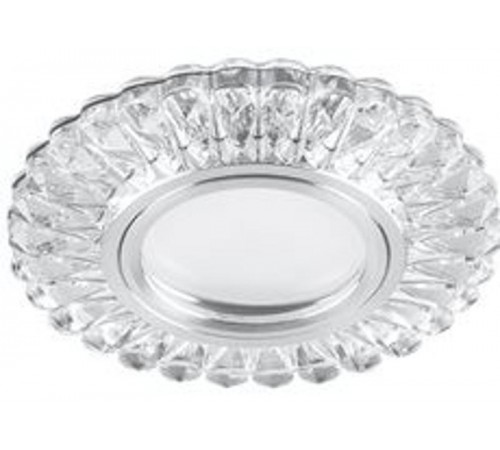 Светильник точечный встраиваемый под лампу, с LED подсветкой CD901 15LED*2835 SMD 4000K, MR16 50W G5.3, белый, хром  28844  FERON